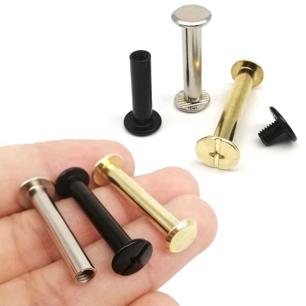 10/20/30pcs M5X4-50mm Cintura in pelle Cintura di cinghia Foto Scrapbook Account Book Account Libero Bulling Chicago Vite Rivet Bolt