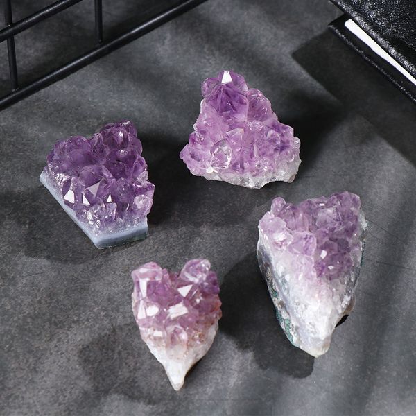 1pc Mineralproben Heilungssteine natürliche Amethyst Cluster Quarz Kristall Geschenk Rauh Erz Geographie Unterricht Traum Wohnkultur