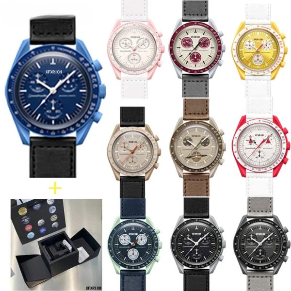 Orologi Caldo vendita marchio originale con box originale orologi luna per la custodia in plastica multifunzione maschile esplorano pianeti aaa orologi