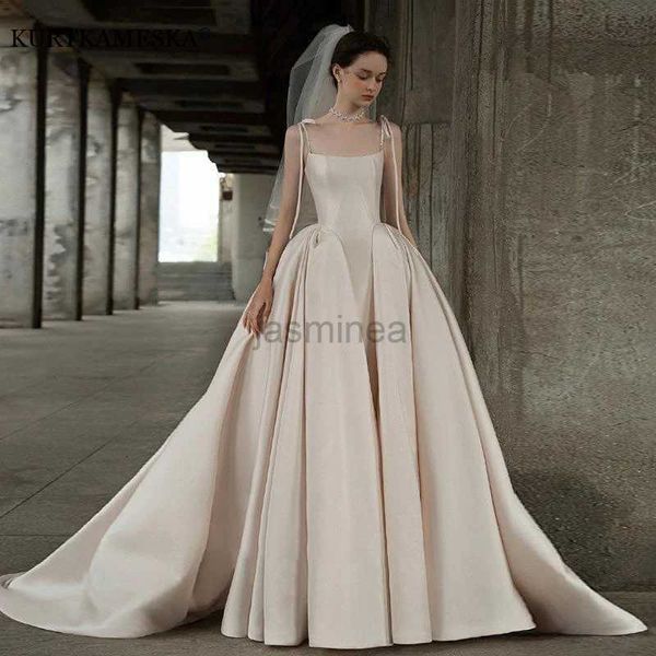 Abiti sexy urbani di lusso bianco francese in raso da sposa abito da sposa abito da sposa sexy stenderna abito da ballo senza schienale abiti da ballo da ballo per donne 24410