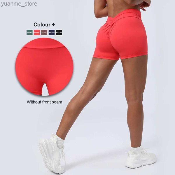 Yoga Roupes Women Yoga Shorts Levantando nádegas Treinando Fitness sem costura de costura frontal