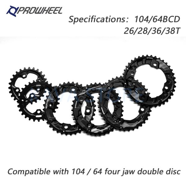 Prowheel 104/64BCD MTB велосипедные звездочки двойной цепной шлюх 26t 28t 36T 38T Цепочка на горных велосипедах.