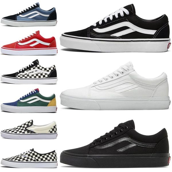 Designer de frete grátis Sapatos de tênis skool antigos van skateboard para homens femininos femininos treinadores escarpos de placas de luxo casual