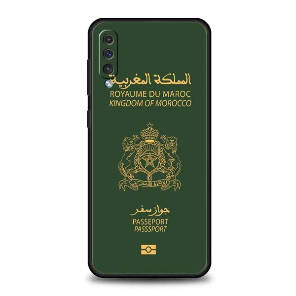 Caixa de telefone de passaporte de sinalização do Marrocos para o Samsung Galaxy A50 A70 A10 A54 A30 A40 A20S A20E A02S A12 A22 A14 A52 A32 5G Cover Shell