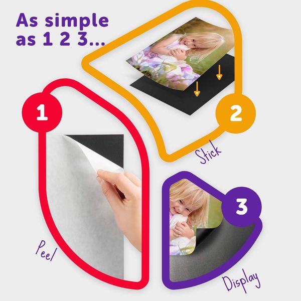 A4 Fridge Magnetic Sheet Flete Flexible Auto -adesivo Folha de ímã pegajosa para foto e imagem Craft 297x210mm