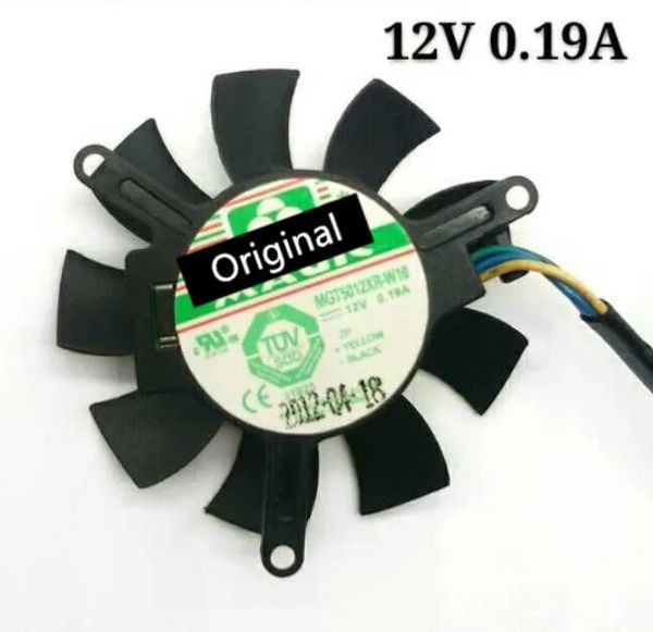 Pads originais 100% funcionando mgt5012xrw10 dc12v 0.19a 4 lines diâmetro 45mm pitch 39mm pwm para fã de placa de vídeo gráfico