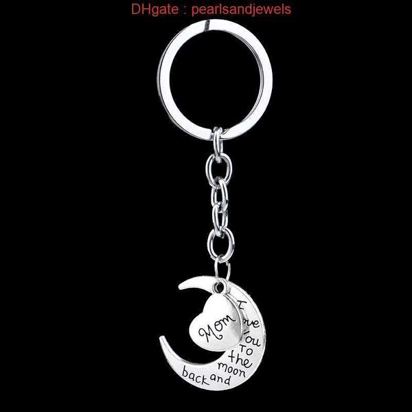 Keychain del cuore del familiare Cuore ti amo sulla luna e gli anelli chiave nonno nonno papà mom fascino gioielli