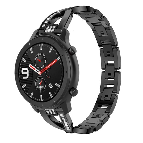 Bracciale in acciaio in metallo da 20 22 mm per Huami Amazfit Pace Stratos 2 Banda per Amazfit GTS GTR 42mm 47 mm Cintura di cinghia di orologeria S3 S3