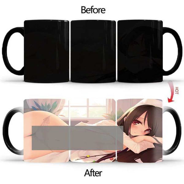 Tassen Neue sexy Mädchen Design Farbwechsler Becher BSKT-010 Kaffeetassen und Tassen Sublimation Tumbler Porzellan Tassen kostenlos Versandbar 240410