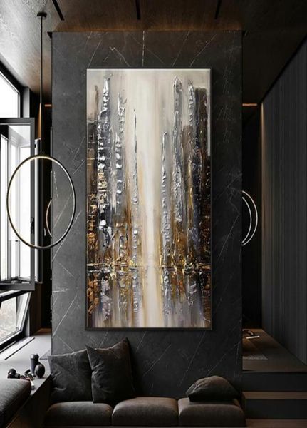 Abstrakte Ölmalerei handgefertigte Herbstansicht brauner moderner Wandkunst für Zuhause Cuadros Canvas Gemälde Große Salondekoration UNFRAMMED2374386