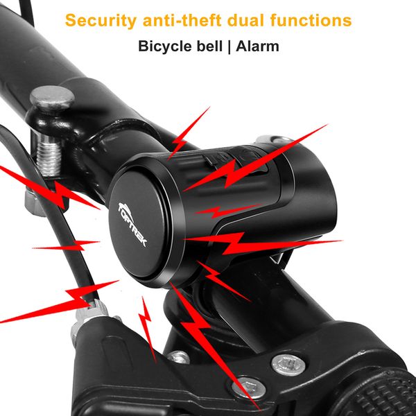 Bike Electric Horn Anti Furt Bicycle Alarming 2 in 1 USB Carica ad alta decibel Bike di sicurezza Bike Avverte