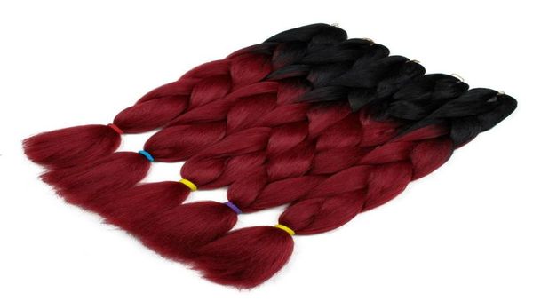 Ombre Braiding Hair Duas Tornanas de Crochet Jumbo de Tone