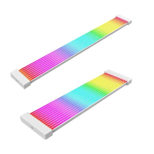 Gadgets RGB PSU Kablolar Güç Kaynağı Knapısı Kablo 24 Pin/3x8pin ATX RGB Kablosu Dağınık Neon LED şeritler Süper Parlak PC Dahili
