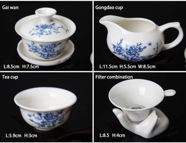 Top Gaiwan Kung Fu Tea Set, Ceramic 8 чашек 1Gai WAN 1 Gongdao Cup, Teacup, Chinestravel Tea Set, Drinkware Coffeetea Sets