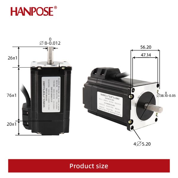 Motor híbrido de etapa de etapa 4.0A 57EH56 57EH76A4001 NEMA23 Driver de servo de loop fechado CL57 57EH83 Kit de controlador CNC Motor CNC