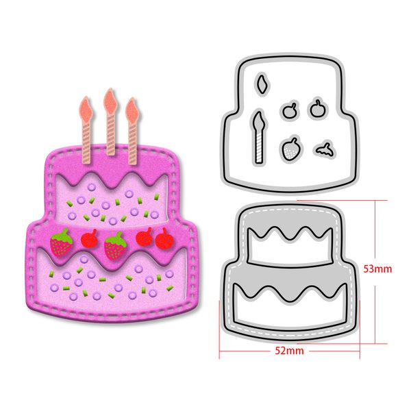 Mangocraft Happy Birthday Cake Metal Taring Dies Fai da te Dies Dies Decor decorazione Casto di carta Diario