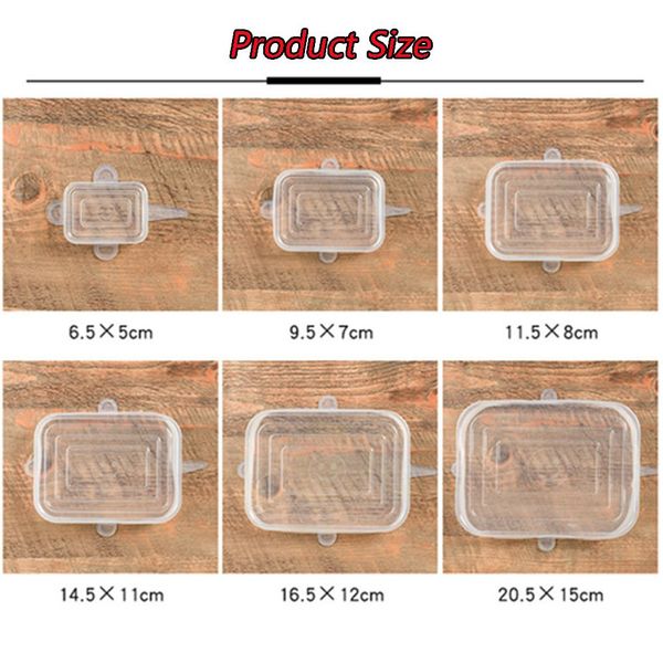 6pcs Food Grade Silicon Stretch Deckel Küchenwerkzeuge Zubehör wiederverwendbar