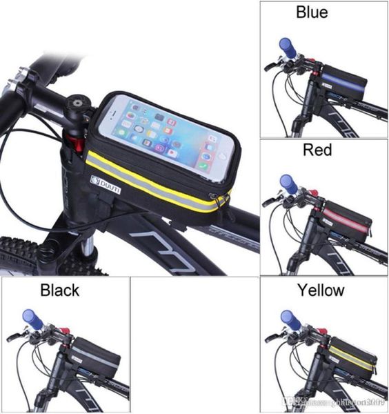 MTB Bike Touch SN HXL3002942 için Cep Telefonu Tutucu Kılıfı için Su Geçirmez Bisiklet Bisiklet Pannier Çerçeve Ön Tüp Torbaları