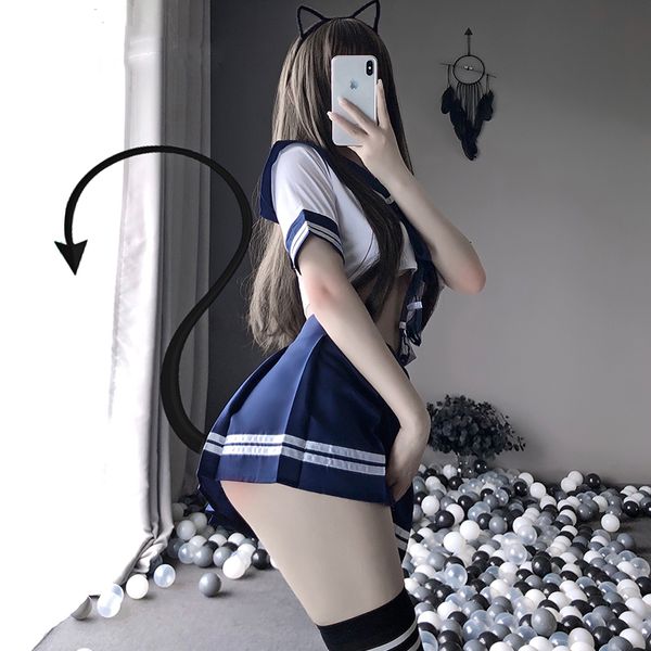 Uniforme de estudante com minissaia líder de líder de torcida escolar menina japonesa de plus size figurinos mulheres sexy cosplay lingerie nova
