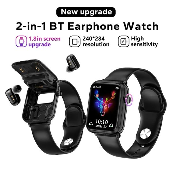 Смотреть гарнитуру x8S Smart Watch Twoinone X5 Версия обновления Ultrathin 1.69 Fulltouch большой экран IP67 Водонепроницаемая металлическая оболочка IP67
