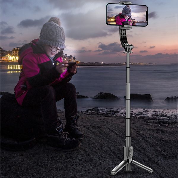 L18S Uzaktan Stand, Bisiklet Akıllı Telefon Tutucu Mini Dolgu Işık Sabitleyici Selfie Stick Tripod Selfie Stick