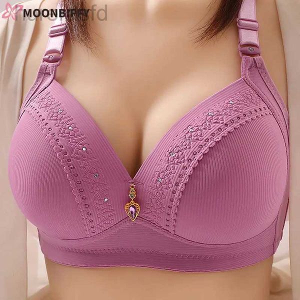 Bras Sexy Bargy Size Women Bra Bra New BC Cup Full Cover Cup Регулируемая материнская нижняя белье с помощью Beautiful Back No Steel Ring Bra 240410