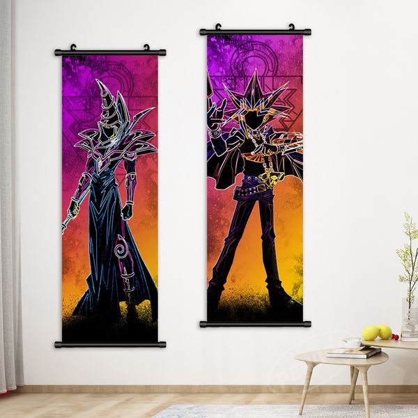 CANVAS PIMAGGIO Picture anime opere d'arte da parete yu gi oh dipinger yugi muto rotoli appesi a mago nero poster decorazione