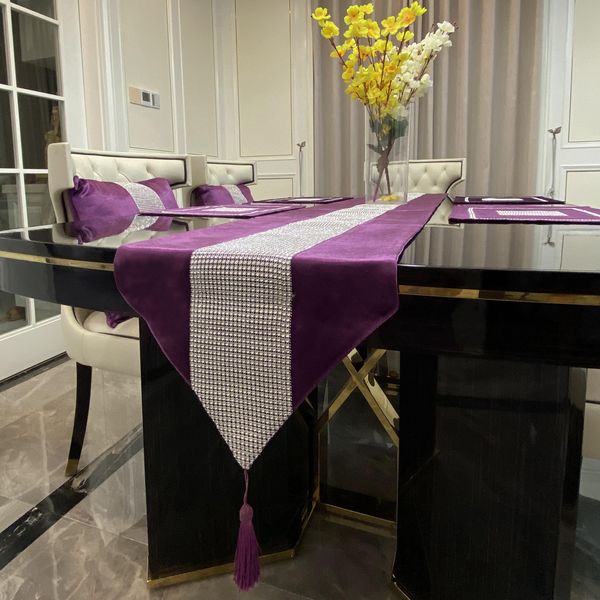 Purple Table Runner Kissenbezug Serviette modern