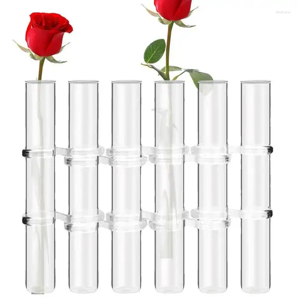 Vasen transparente kleine Glasblume Vase hoher Transparenz Pot Creative Rohr Design Jar Pflanzenhalter für Wohnzimmer Büro
