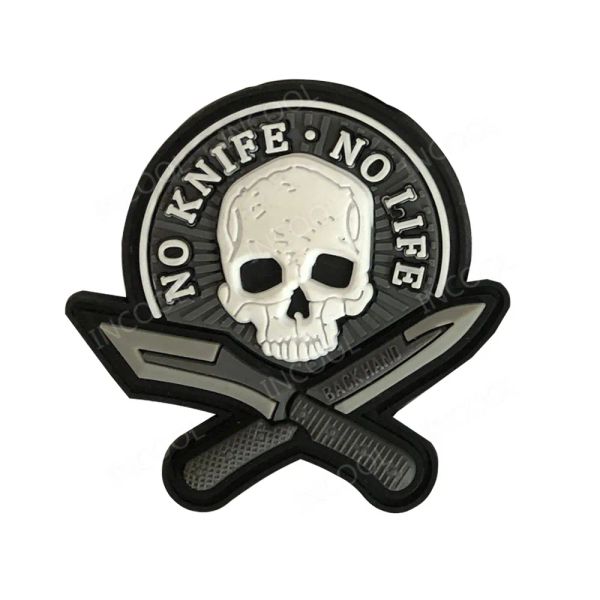 Patch di gomma del cranio 3d in PVC senza coltello senza vita tattiche decorative militari tattiche badge di combattimento per abbigliamento a bacino