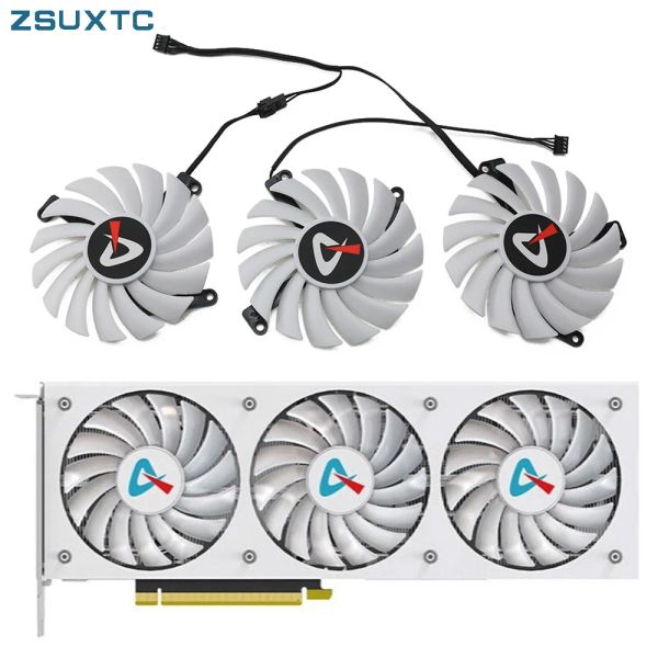 PADS CF12910S RTX3080TI 3080 Ventilador de resfriamento de GPU branco para Inno3d AX GAMING GEFORCE RTX3080 3080 TI X3W CARTA DE RECULHOR DE CARCA DE