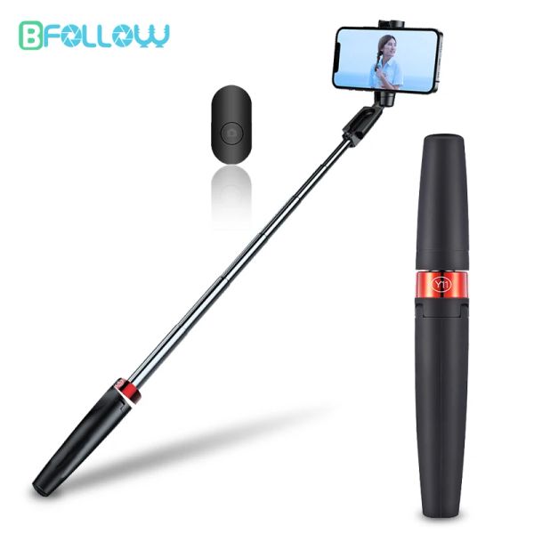 Çubuklar BFLOW 3 3'ü Selfie Stick Tripod Kablosuz Bluetooth Cep Telefon Tutucu İPhone Samsung Huawei Çekim Video Vlog