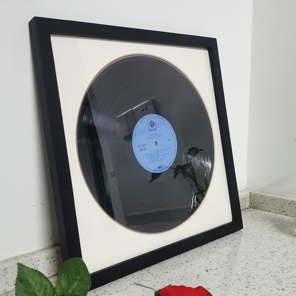 Quadros de fotografia de madeira para LP Record Photo Frame para parede pendurado com plexiglass Frame LP Vinil Record álbum Display