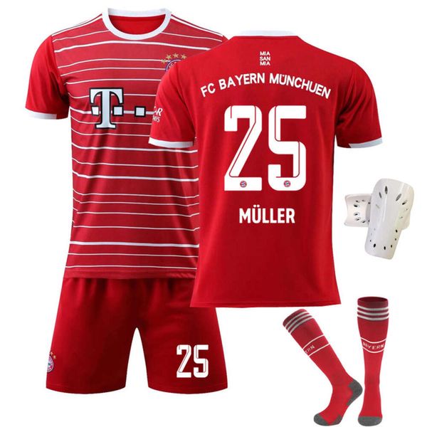Soccer Trikots-Trainingsanzüge 22-23 New Bayern Stadium Nr. 17 Mähne 4 Dericht 25 Müller-Trikot-Fußballanzug