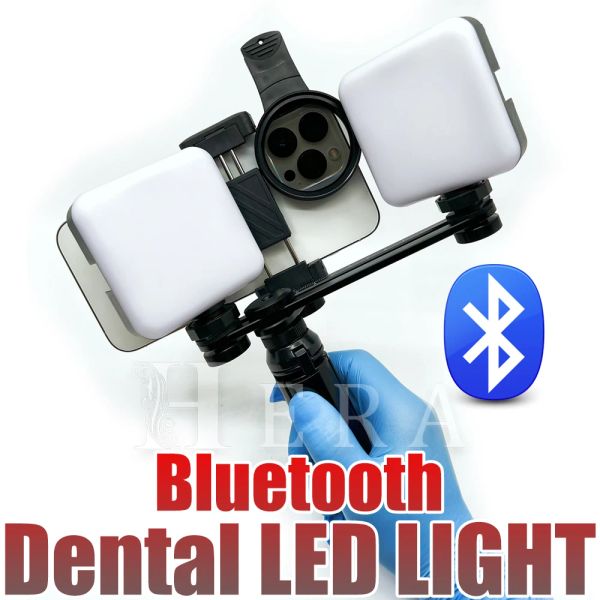 Luzes de fotografia dentária completa com tripé Bluetooth, luz de enchimento oral de odontologia para dentistas, equipamento de lâmpada dentária para foto