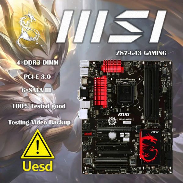 Motherboards verwendeten MSI Z87G43 Gaming Motherboard Core i7/i5/i3/Pentium/Celeron LGA 1150 DDR3 Übertakten 32 GB PCIe 3.0 Z87 G43 ATX