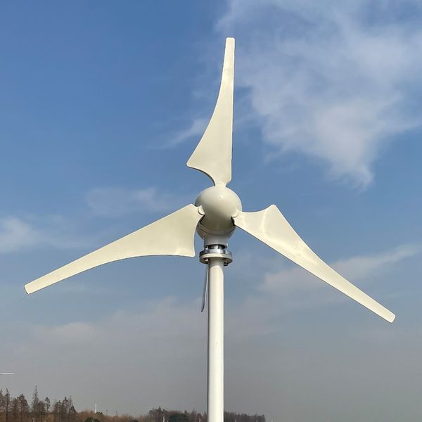 800W Yatay Rüzgar Türbini Jeneratörü 12/24V/48V Ev için MPPT Şarj Kontrolörü ile Endüstriyel Ücretsiz Enerji Gücü