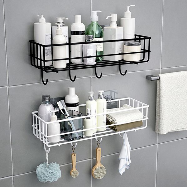 Scaffali da bagno montati a parete galleggianti galleggianti per la doccia cesto appeso a cesto shampoo WC Accessori per stagione cucina portapacchi1