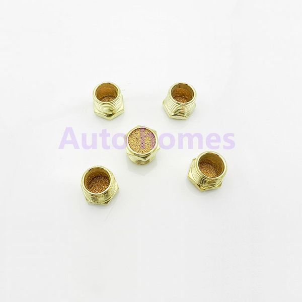 Silenciador de exaustor silenciador rosca m5 1/8 1/4 BSP Conector de latão de ar pneumático de pneumático BSLM-M5/01/02 Ajuste da válvula 10pcs/lote