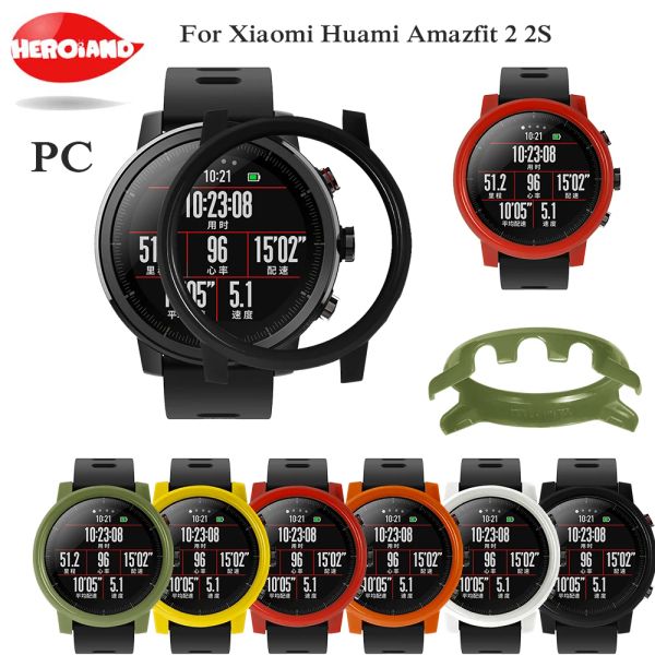 PC -Band -Schutzhülle Cover für Xiaomi Huami Amazfit 2 2 2S Stratos farbenfrohe Smart Watchband Hartplastische Kunststoffschale schlanker Rahmen neu