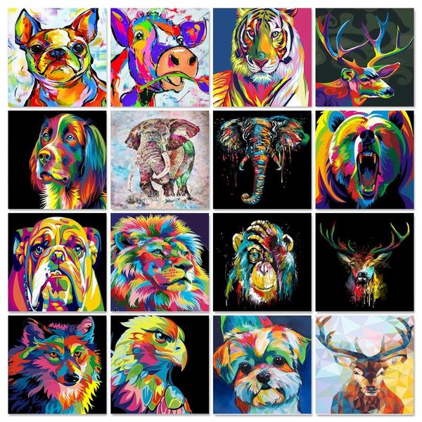 Immagine gatyztory per numero kit tigre fai da te una pittura regalo unica per numero colorato animale su tela dipinti per la casa art art g