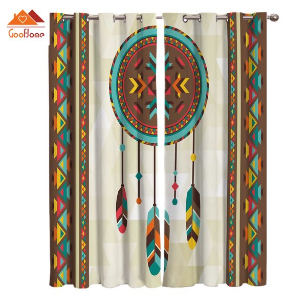 Indian Feather Dream Catcher Art Fenster Vorhänge Wohnzimmer im Freien Stoff Drapes Vorhang Home Decor