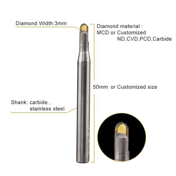 Yuhe MCD Ball End Freze Aracı CNC Makinesinde Kullanılan Takı Aynası Etkisi İşleme Mücevher Araçları RA0.05