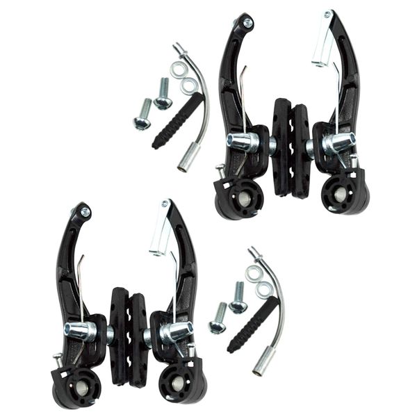 2 pares freios de bicicleta Conjunto de freios da frente e traseira Universal Kit Mountain Road Bike Brake Conjunto para peças de bicicleta de ciclismo