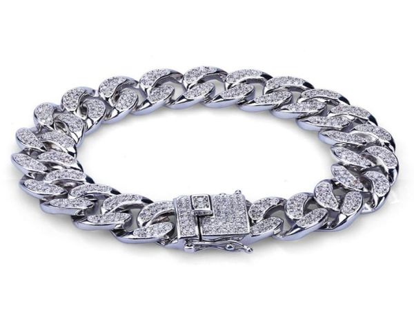 Mode Goldfarbe plattierte Mikro -Pave -Kubikzirkonarmband alle ECED NEU NEU NALL CLUB MEN BRAKETS HIP HOP BRAKELLETS5275440