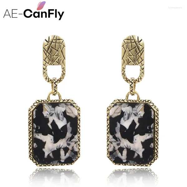 Orecchini a pensione ae-canfly Europe Bohemia Fashion Marble Drop Drundate Women Party o Wedding Jewelry