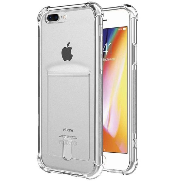 Держатель карты подушки безопасности TPU Chace Case ID Слот -слот для iPhone XS Max 6 6S 7 8 плюс X XR 11 Pro MAX8027015