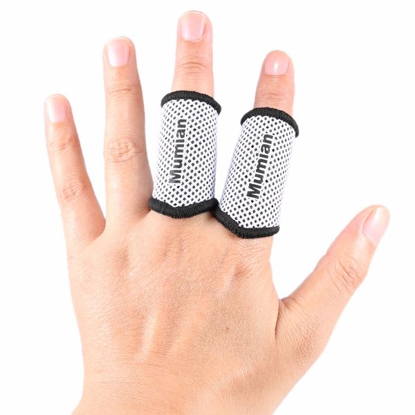 2PCS Sports Sports elásticos Mangas de dedos suportam Protetor de polegar Protetor respirável fita para os dedos elásticos para tênis de basquete Vôlei