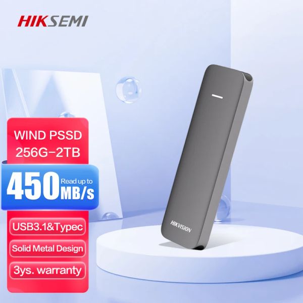 Drive Hiksemi (HikVision) Disco rigido Protabile SSD 256G/512G/1TB/2TB Disk Solido esterno Disk STOCCAZIONE DURO/DESKTOP