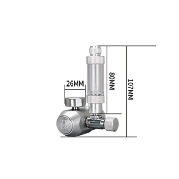 Aquário Regulador de CO2 Mini pressão única exibir válvula simples, material de liga de alumínio, usado para acessórios de plantas aquáticas